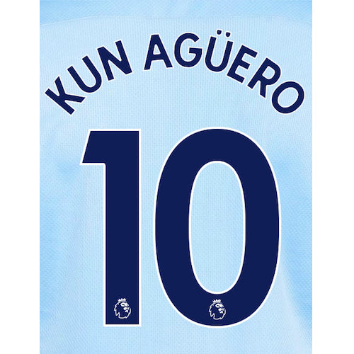 Manchester City 2020/21 Home Kun Aguero #10 Jersey Name Set