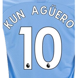 Man City 2019/20 Home Kun Aguero #10 Jersey Name Set