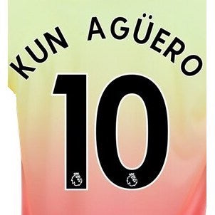 Man City 2019/20 Third Kun Aguero #10 Jersey Name Set