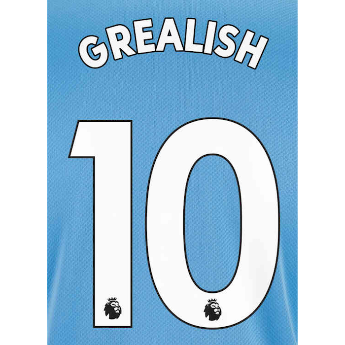 Manchester City 2021-22 Home Grealish #10 Jersey Name Set-White (Main)