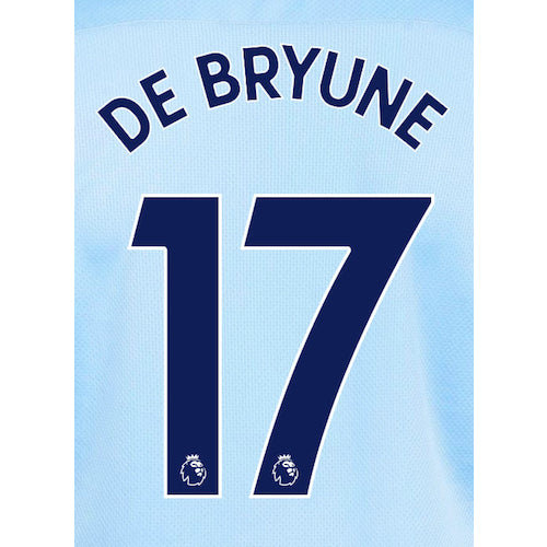 Manchester City 2020/21 Home De Bruyne #17 Jersey Name Set