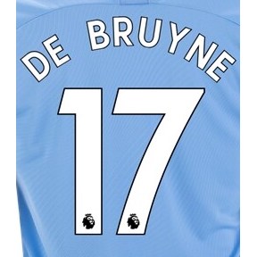 Man City 2019/20 Home De Bruyne #17 Jersey Name Set