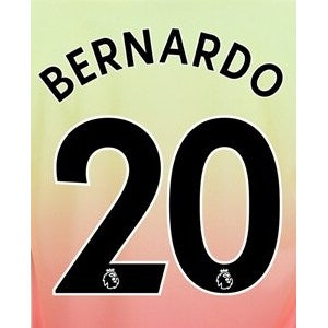 Man City 2019/20 Third Bernardo #20 Jersey Name Set