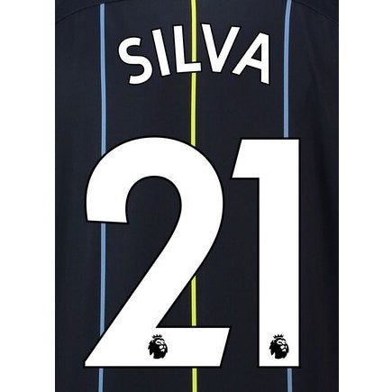 Man City 2018/19 Away Silva #21 Jersey Name Set