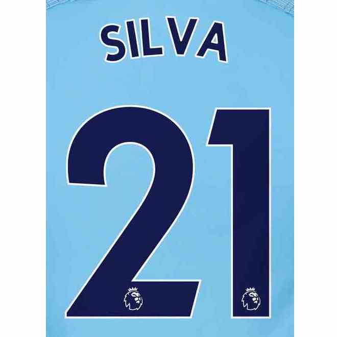 Man City 18/19 Home Silva #21 Jersey Name Set