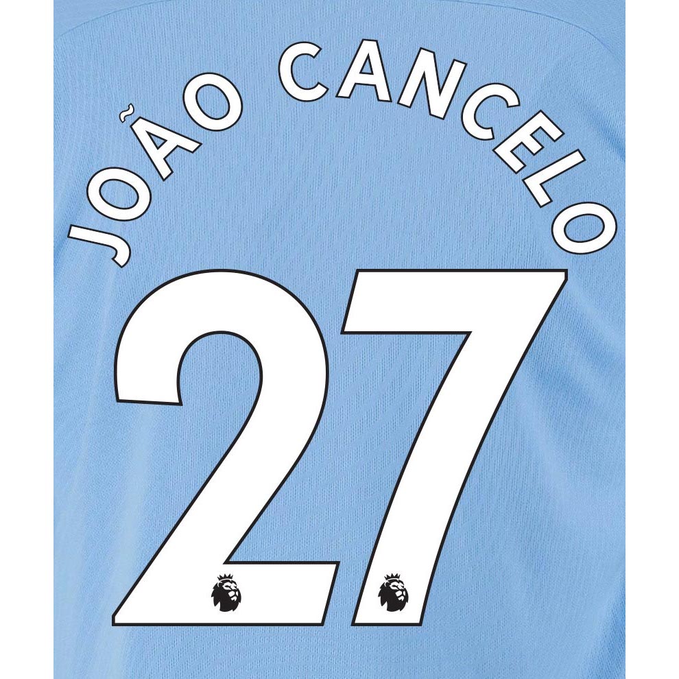 Man City 2019/20 Home Joao Cancelo #27 Jersey Name Set