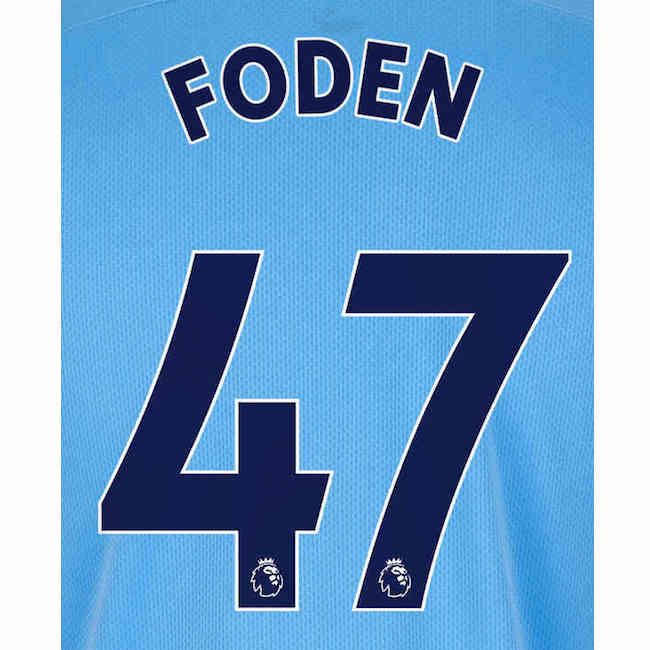 Manchester City 2019/22 Home Foden #29 Jersey Name Set