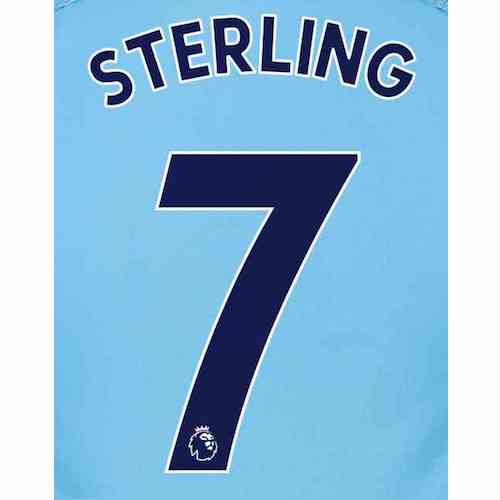 Man City 2018/19 Home Sterling #7 Jersey Name Set