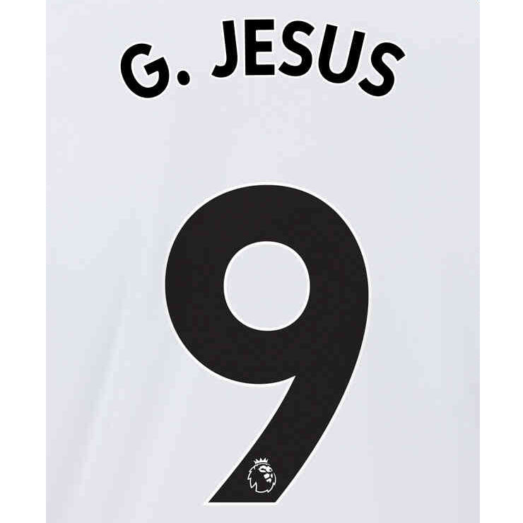 Manchester City 2021/22 Away G. Jesus #9 Jersey Name Set-Black (Main)