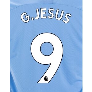 Man City 2019/20 Home G. Jesus #9 Jersey Name Set