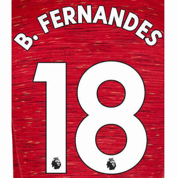 Man United  2019/22 Home B. Fernandes #18 Jersey Name Set