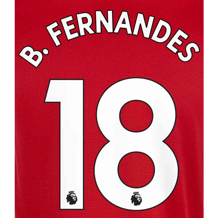 Manchester United 2019/22 Home B. Fernandes #18 Youth Jersey Name Set White (Main)