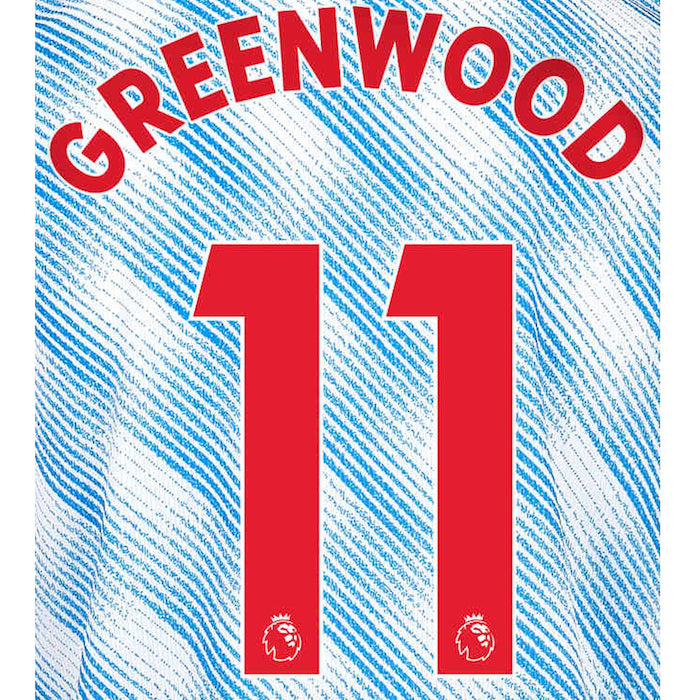 Manchester United 2021/22 Away Greenwood #11 Jersey Name Set-Red (Main)