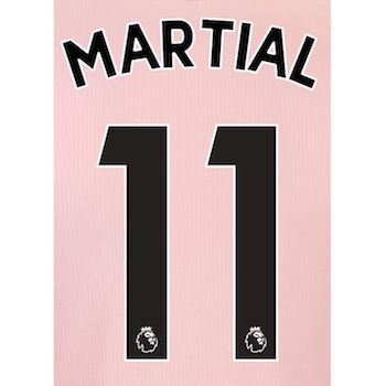 Man United 18/19 Away Martial #11 Jersey Name Set