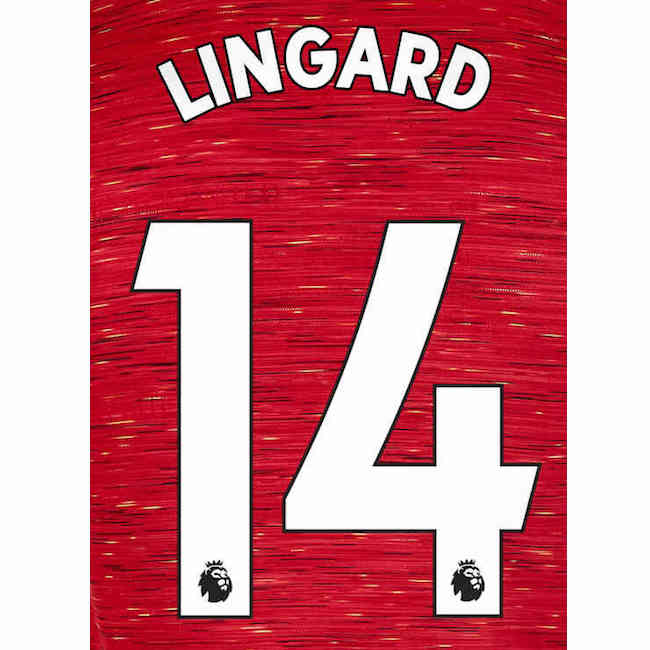 Man United 2019/22 Home Lingard #14 Jersey Name Set