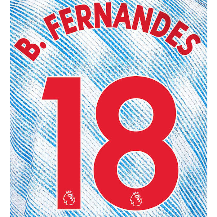 Manchester United 2021/22 Away B. Fernandes #18 Jersey Name Set-Red (Main)
