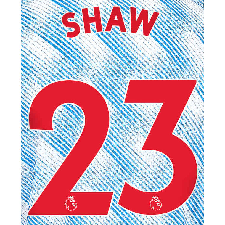 Manchester United 2021/22 Away Shaw #23 Jersey Name Set-Red (Main)