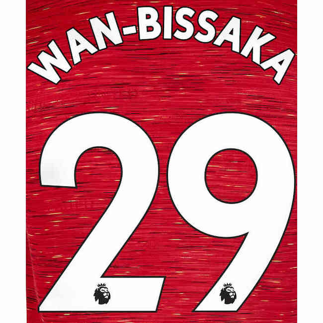 Manchester United 2019/22 Home Wan Bissaka #29 Jersey Name Set