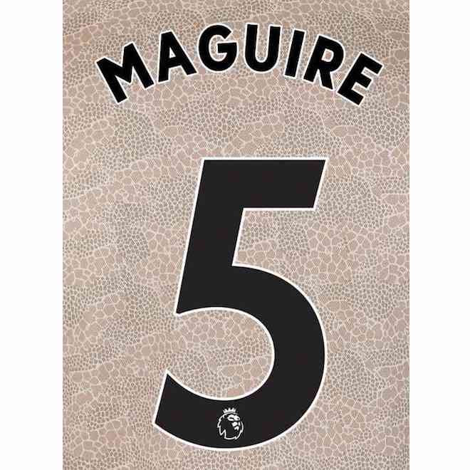 Man United 2019/20 Away Maguire #5 Jersey Name Set
