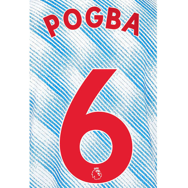 Manchester United Away 2021/22 Pogba #6 Jersey Name Set-Red