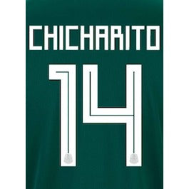 Mexico 2018 Youth Home Chicharito #14 Jersey Name Set