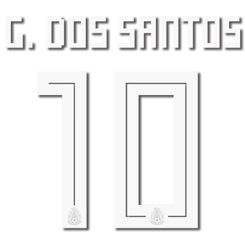 Mexico 2018 Home G.Dos Santos #10 Jersey Name Set