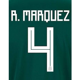 Mexico 2018 Home R. Marquez #4 Jersey Name Set
