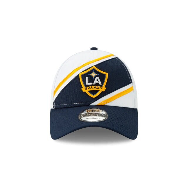 New Era LA Galaxy Jersey Hook Home 920 Adjustable Hat - White-Navy (Front)