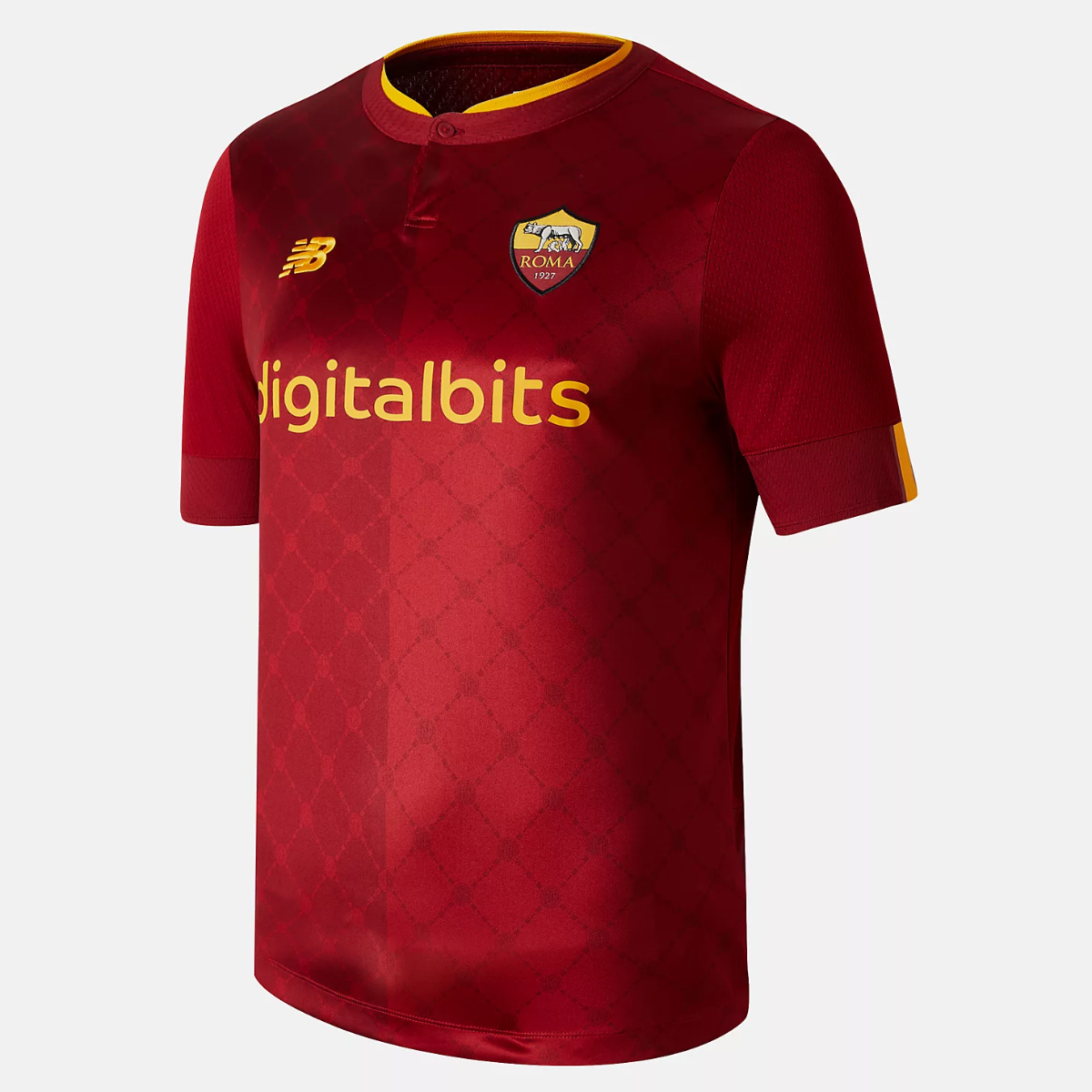New Balance 2022-23 Roma Home Jersey - Red (Diagonal)