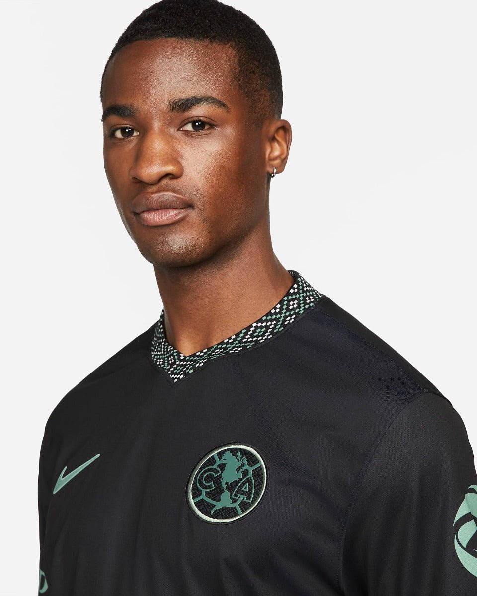 Nike 2021-22 Club America Stadium Third Jersey - Black-Healing Jade (Detail 1)