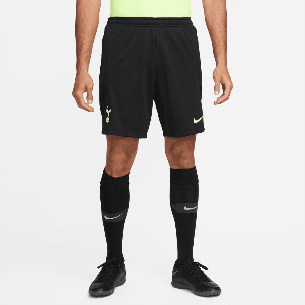 Nike 2022-23 Tottenham Strike Shorts - Black-Volt (Model - Front)
