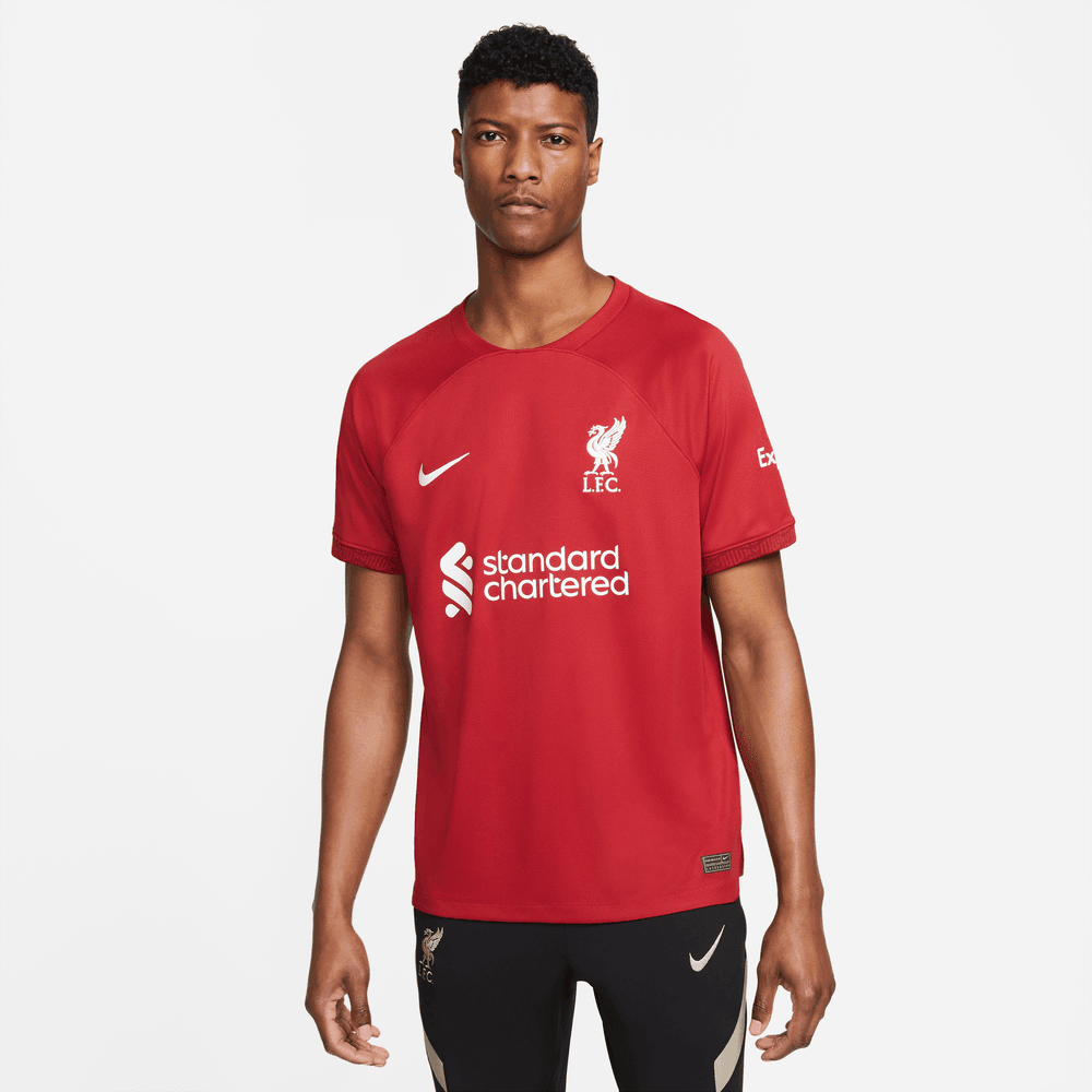Nike 22-23 Liverpool FC Stadium Home Jersey - Red-White (Model - Front)