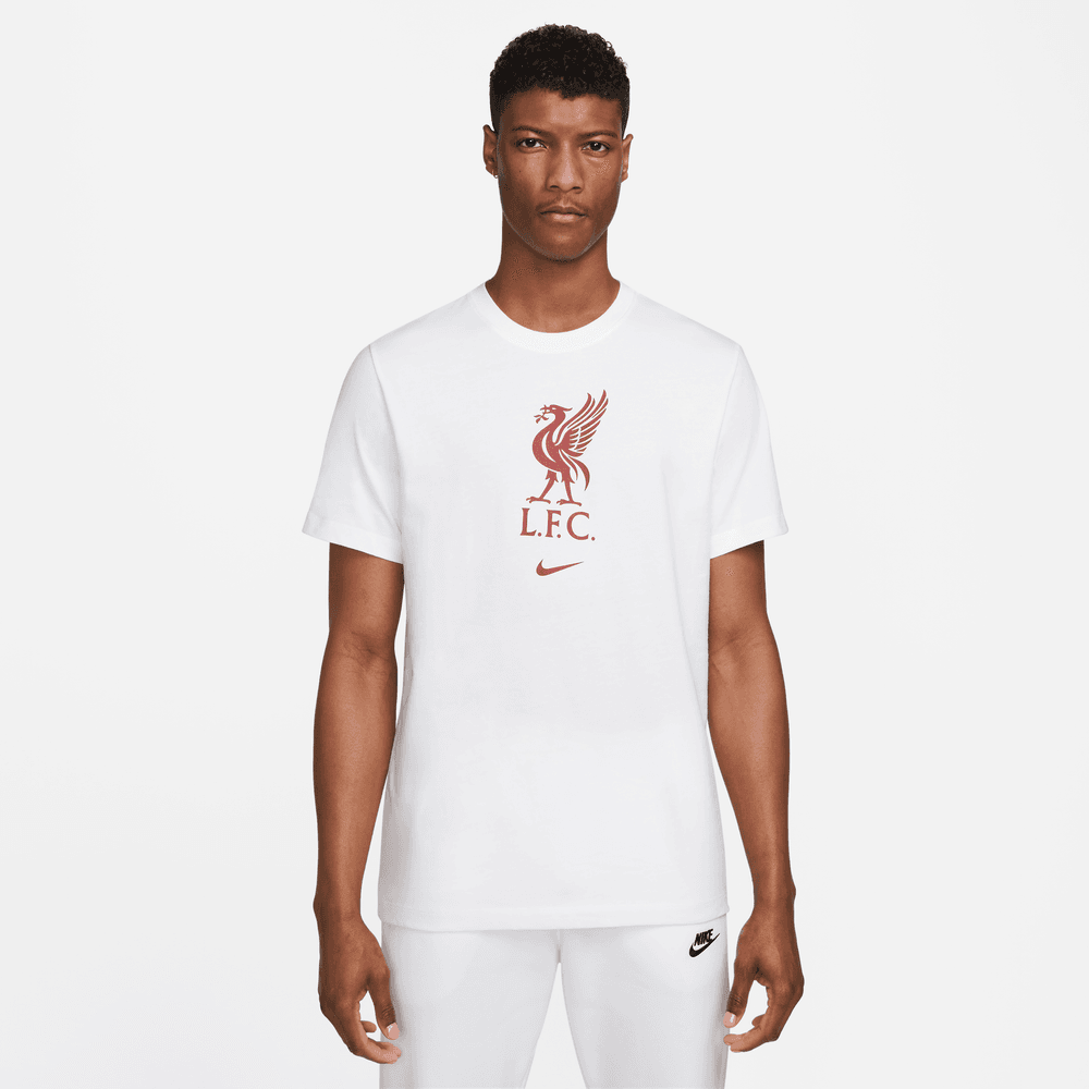Nike 22-23 Liverpool NK Crest SS Tee - White (Model - Front)