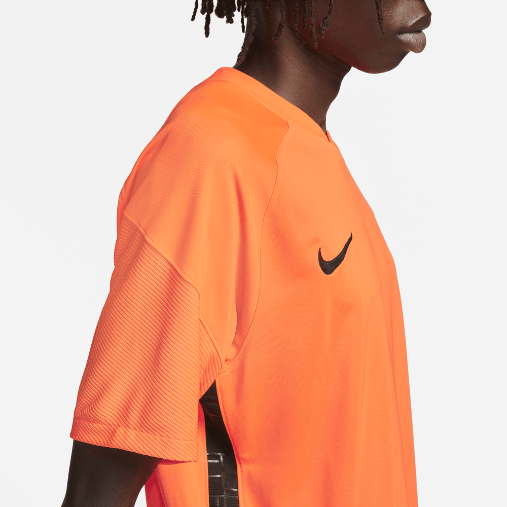 Nike Netherlands Women's EC22 (Men's Cut) Home Jersey - Total Orange-Black (Detail 2)