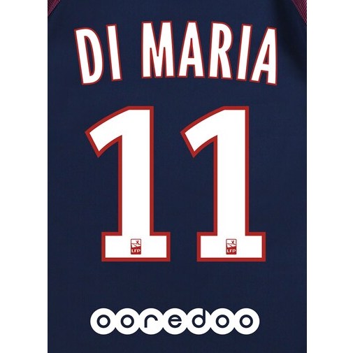 PSG 2017/18 Home Di Maria #11 Jersey Name Set