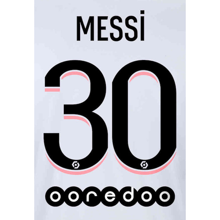 PSH 2021/22 Away Messi #10 YOUTH Jersey Name Set (Main)