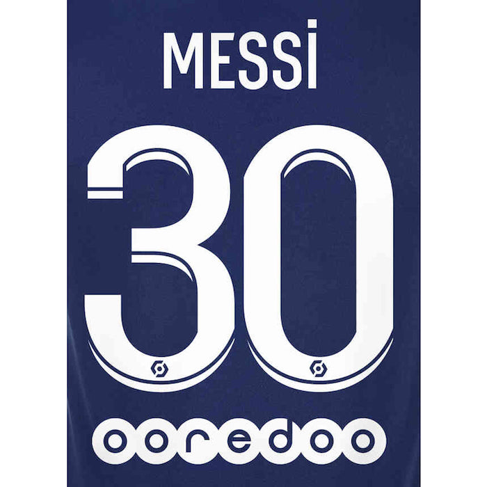 PSG 2021/22 Home Messi #30 Youth Jersey Name Set (Main)