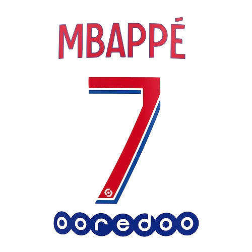 PSG 2020/21 Away Mbappe #7 Jersey Name Set