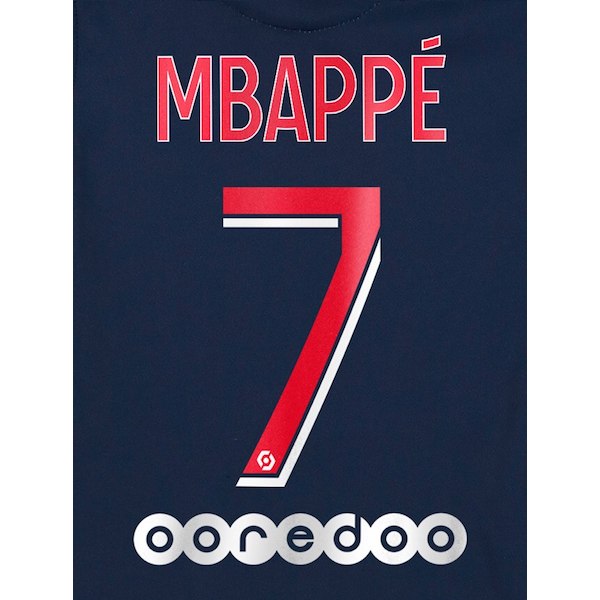 PSG 2020/21 Home Mbappe #7 Youth Jersey Name Set