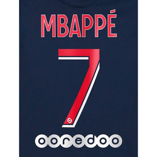PSG 2020/21 Home Mbappe #7 Jersey Name Set