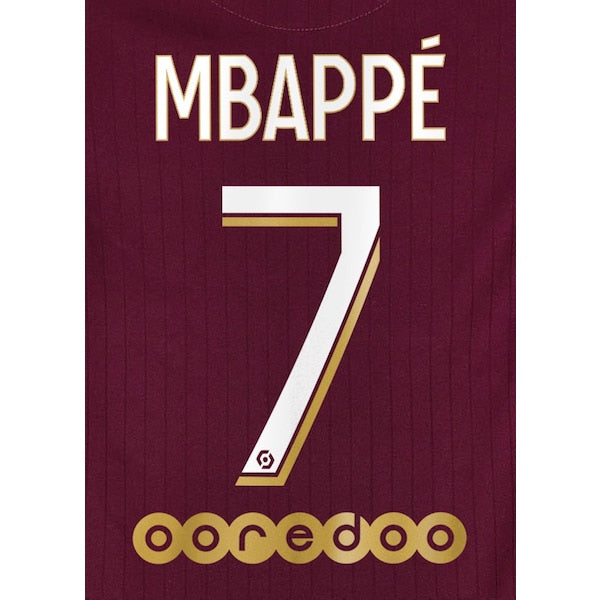 PSG 2020/21 Third Mbappe #7 Youth Jersey Name Set