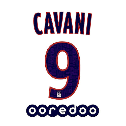 PSG 2019/20 Third Cavani #9 Jersey Name Set