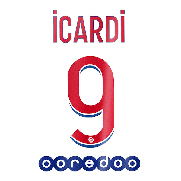 PSG 2020/21 Away Icardi #9 Jersey Name Set