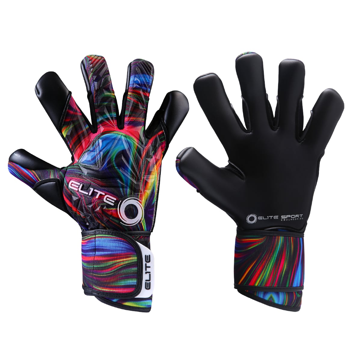 Elite Sport 2020 Rainbow Goalkeeper Gloves - Rainbow-Black