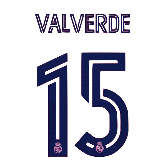 Real Madrid 2020/1 Away Valverde #15 Jersey Name Set