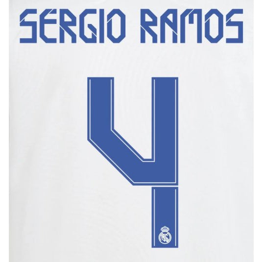 Real Madrid 2021/22 Home Sergio Ramos #4 Jersey Name Set (Main)