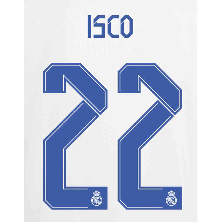 Real Madrid 2021/22 Home Isco #22 Jersey Name Set (Main)