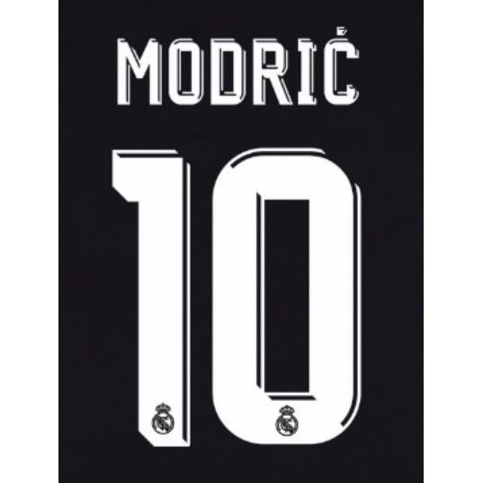Real Madrid 2017/18 Away Modric #10 Jersey Name Set