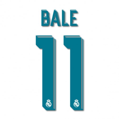 Real Madrid 2017/18 Home Bale #11 Jersey Name Set