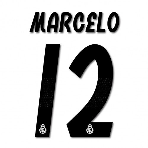 Real Madrid 2018/19 Home Marcelo #12 Jersey Name Set